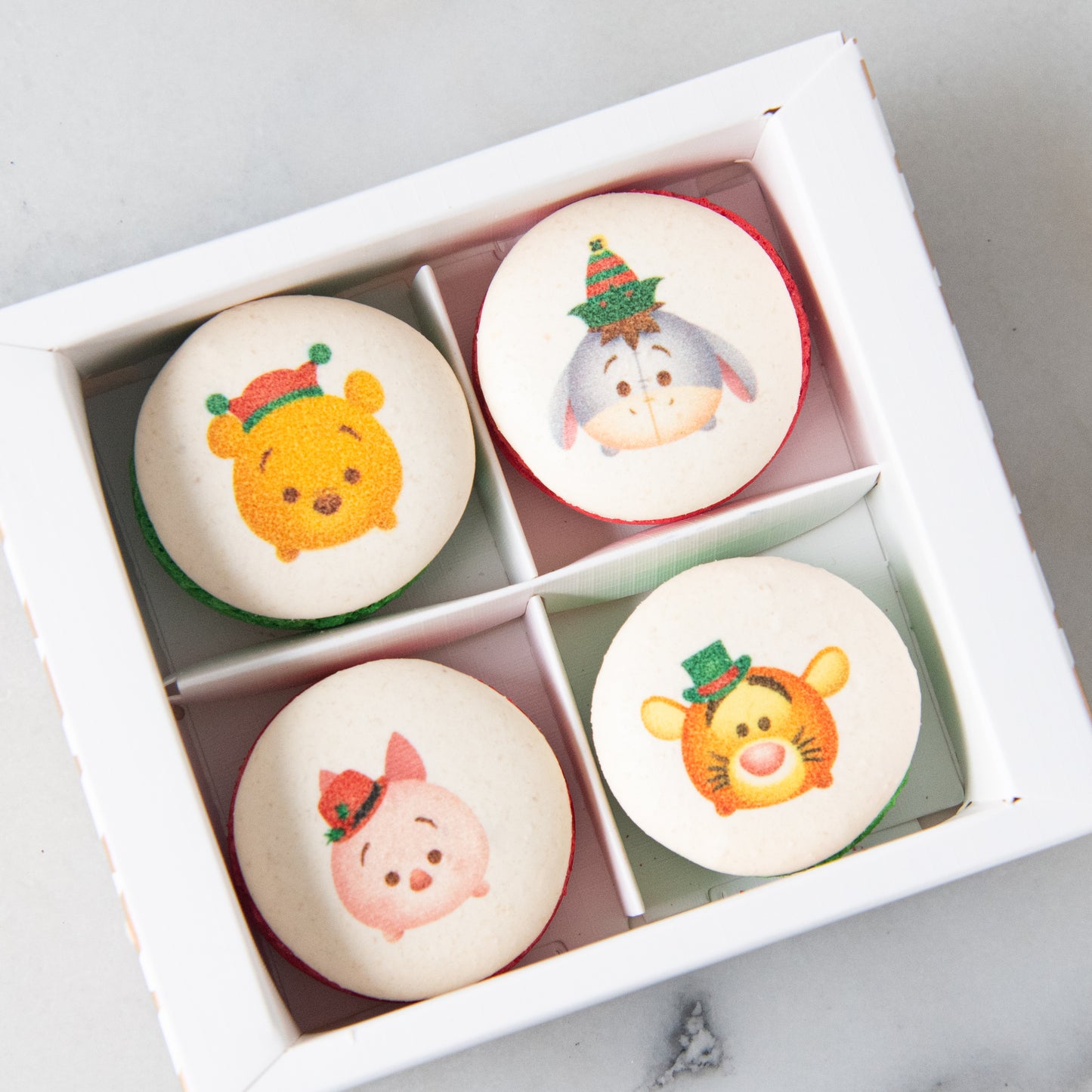 Ho ho ho! Merry Christmas | Disney Christmas 4in1 Winnie The Pooh and friends Printed Macaron | $13.80 Nett