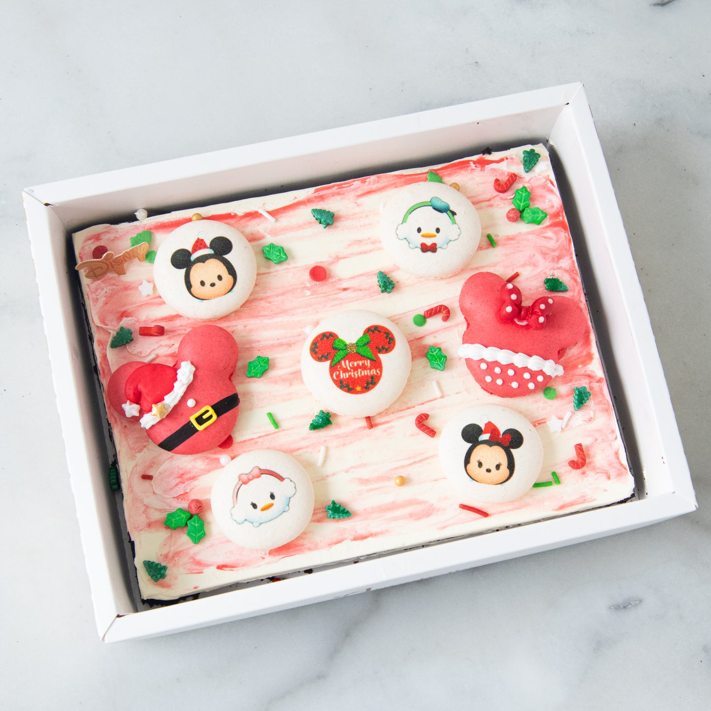 Ho ho ho! Merry Christmas | Disney Christmas 7pcs Macaron Brownie  | $48.80 Nett