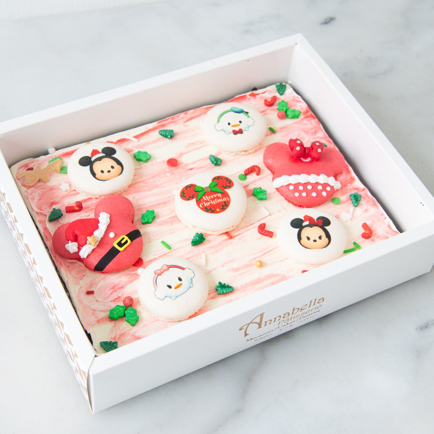 Ho ho ho! Merry Christmas | Disney Christmas 7pcs Macaron Brownie  | $48.80 Nett