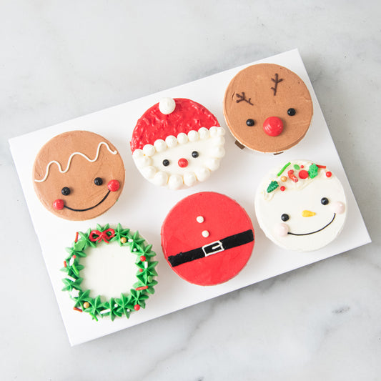 Ho Ho Ho! Merry Christmas | 6pcs Santa & Friends Cupcakes | $45.80 Nett