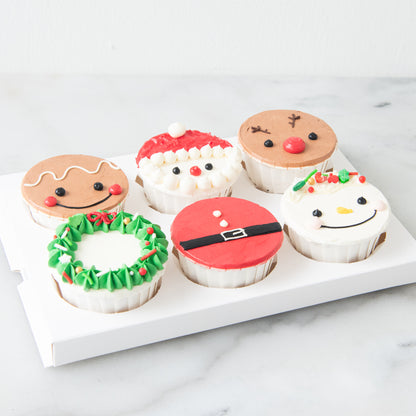 Ho Ho Ho! Merry Christmas | 6pcs Santa & Friends Cupcakes | $45.80 Nett