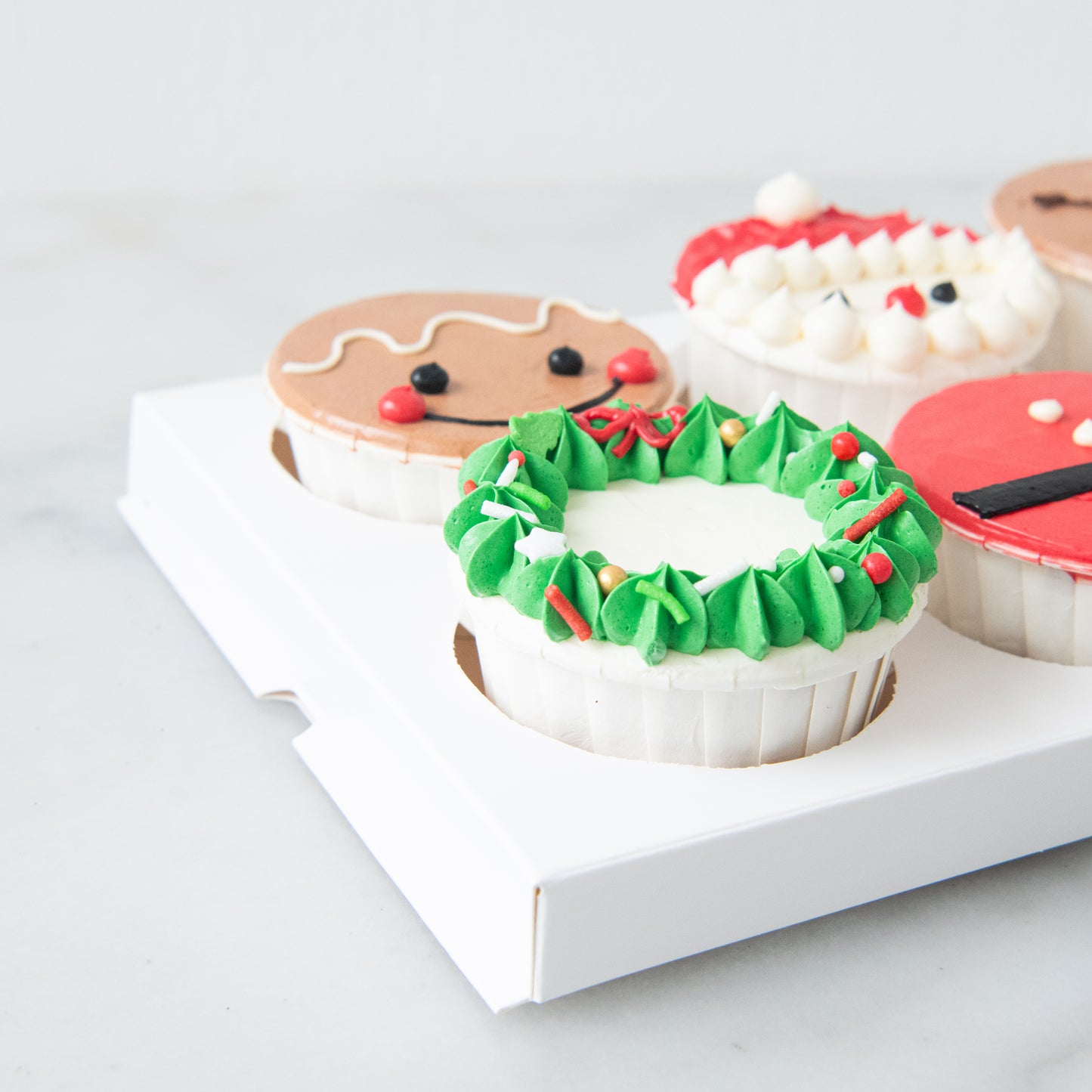 Ho Ho Ho! Merry Christmas | 6pcs Santa & Friends Cupcakes | $45.80 Nett