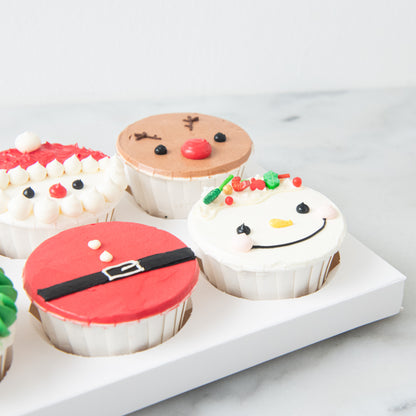 Ho Ho Ho! Merry Christmas | 6pcs Santa & Friends Cupcakes | $45.80 Nett