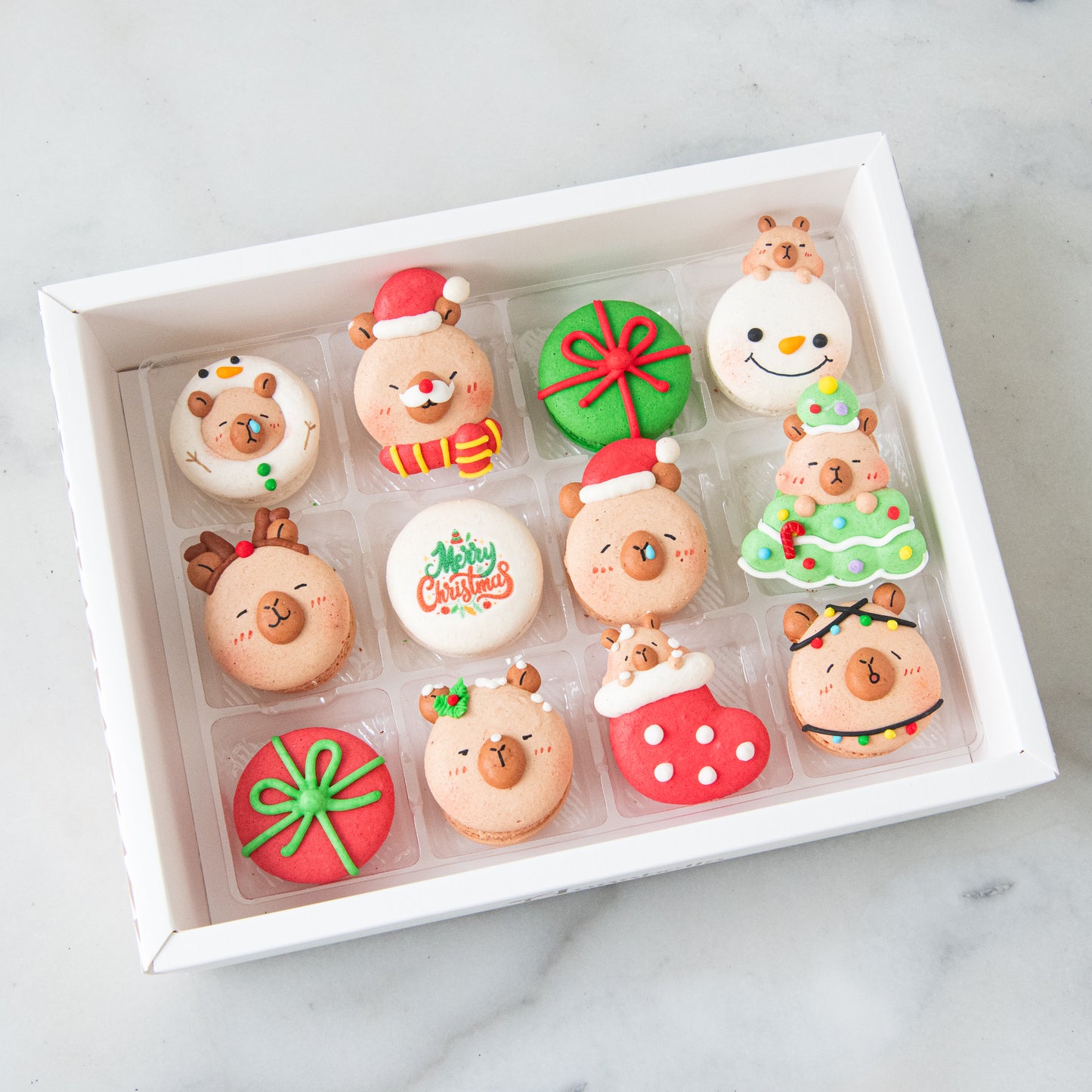 Ho Ho Ho! Merry Christmas | Christmas Capybara 12in1 Macaron Set | $65.80 Nett