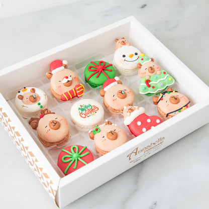 Ho Ho Ho! Merry Christmas | Christmas Capybara 12in1 Macaron Set | $65.80 Nett