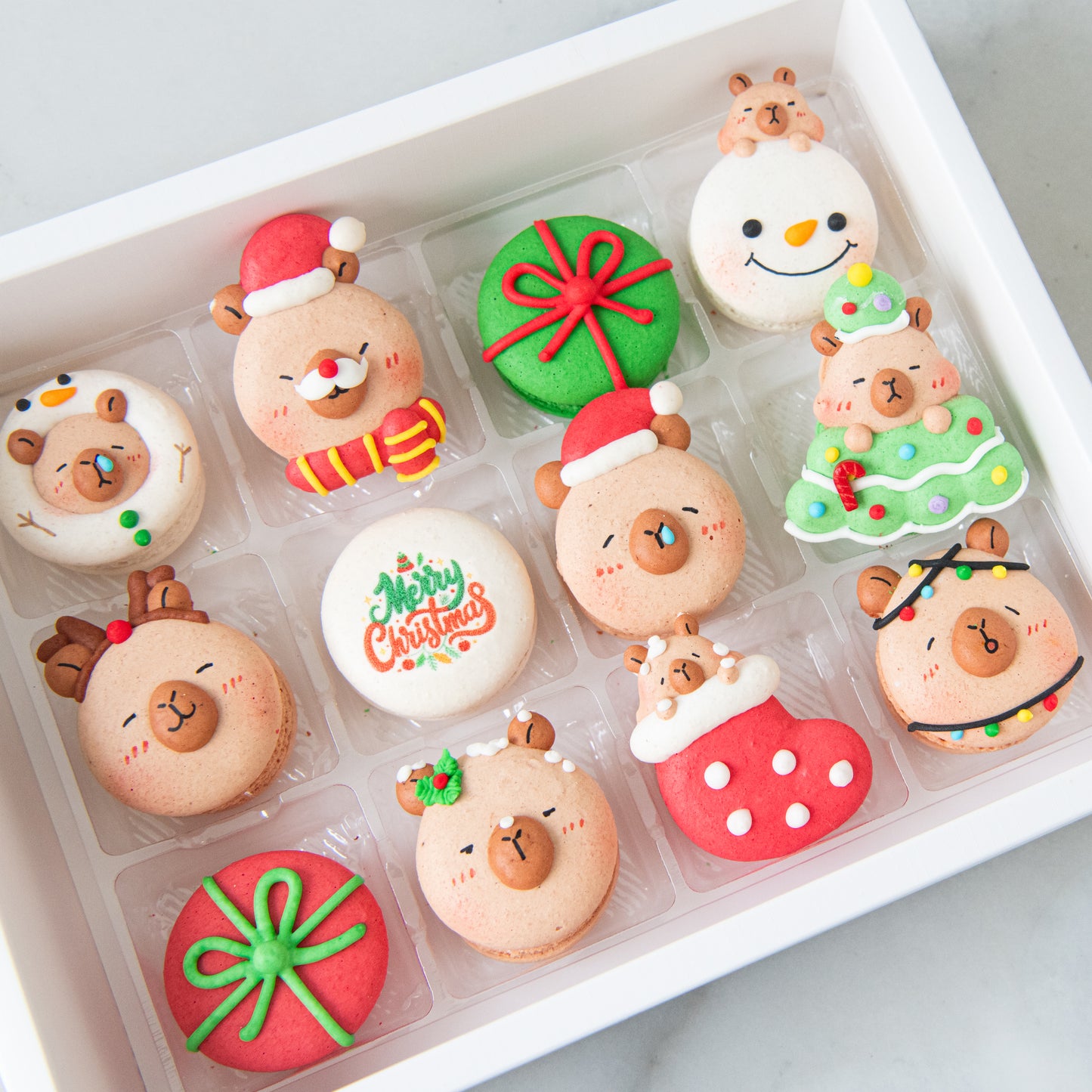 Ho Ho Ho! Merry Christmas | Christmas Capybara 12in1 Macaron Set | $65.80 Nett