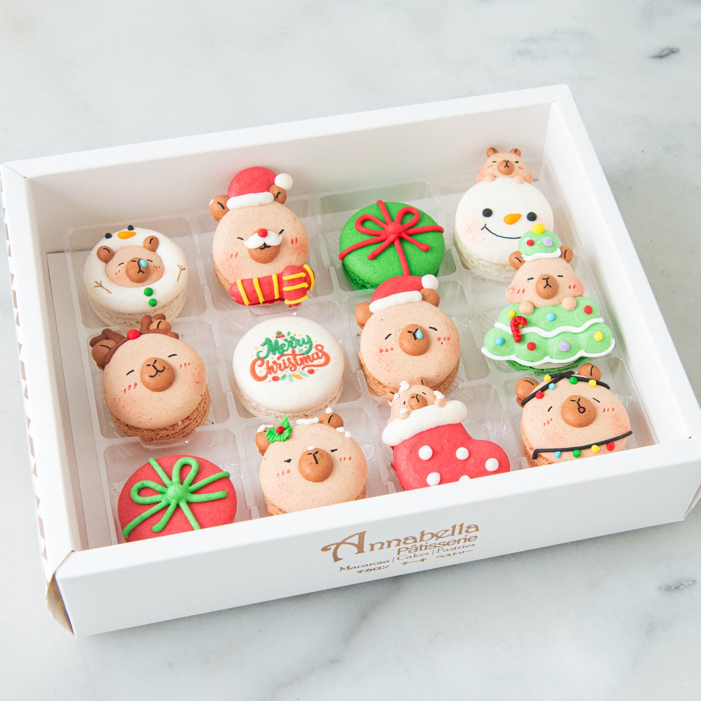 Ho Ho Ho! Merry Christmas | Christmas Capybara 12in1 Macaron Set | $65.80 Nett