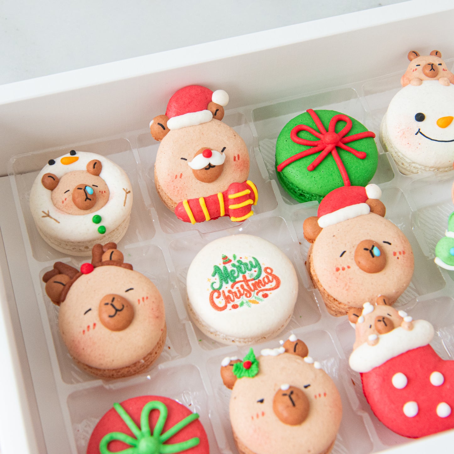 Ho Ho Ho! Merry Christmas | Christmas Capybara 12in1 Macaron Set | $65.80 Nett