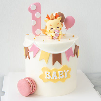 Customized Cake - Baby Pink Dragon