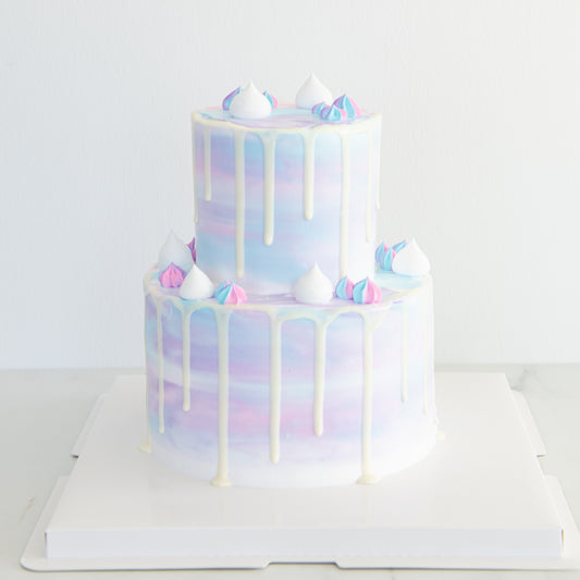 2-Tiers Unicorn Cake + FREE 5pcs Meringue (Customised Pre order 3 days in advance)