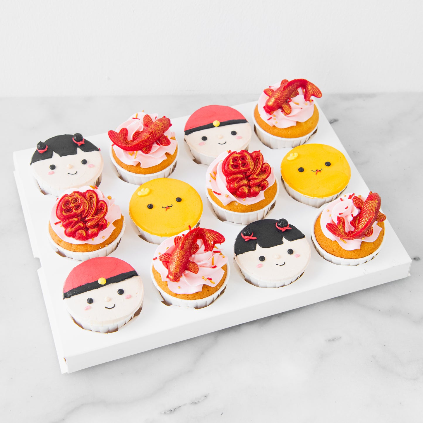 Happy New Year! | 12pc Lucky New Year Cupcakes in Gift Box | $78.80 Nett