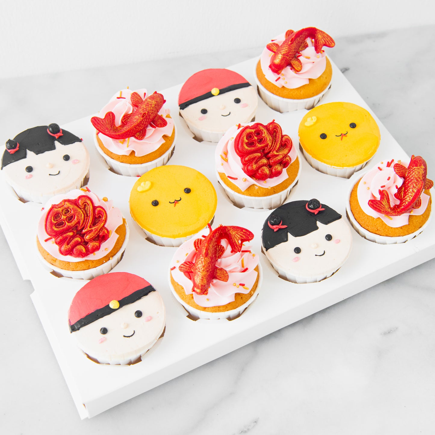 Happy New Year! | 12pc Lucky New Year Cupcakes in Gift Box | $78.80 Nett