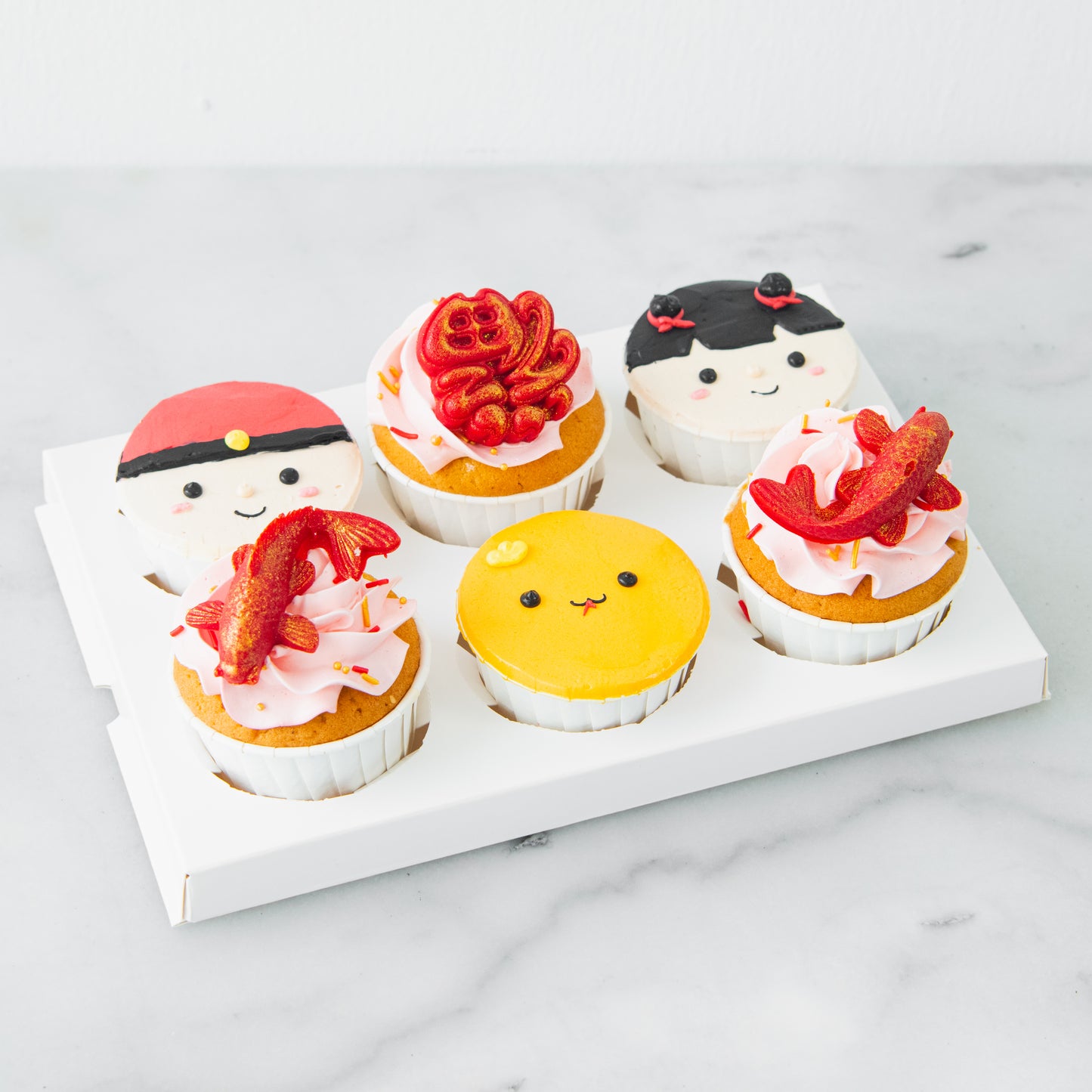 Happy New Year! | 6pc Lucky New Year Cupcakes in Gift Box | $45.80 Nett