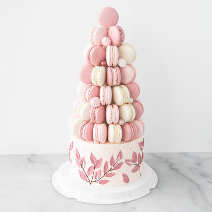 New! | Pink Ombre Macaron Tower Cake In Gift Box | $258 Nett