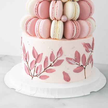 New! | Pink Ombre Macaron Tower Cake In Gift Box | $258 Nett