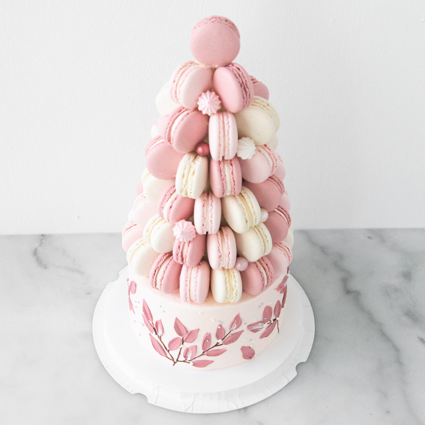 New! | Pink Ombre Macaron Tower Cake In Gift Box | $258 Nett