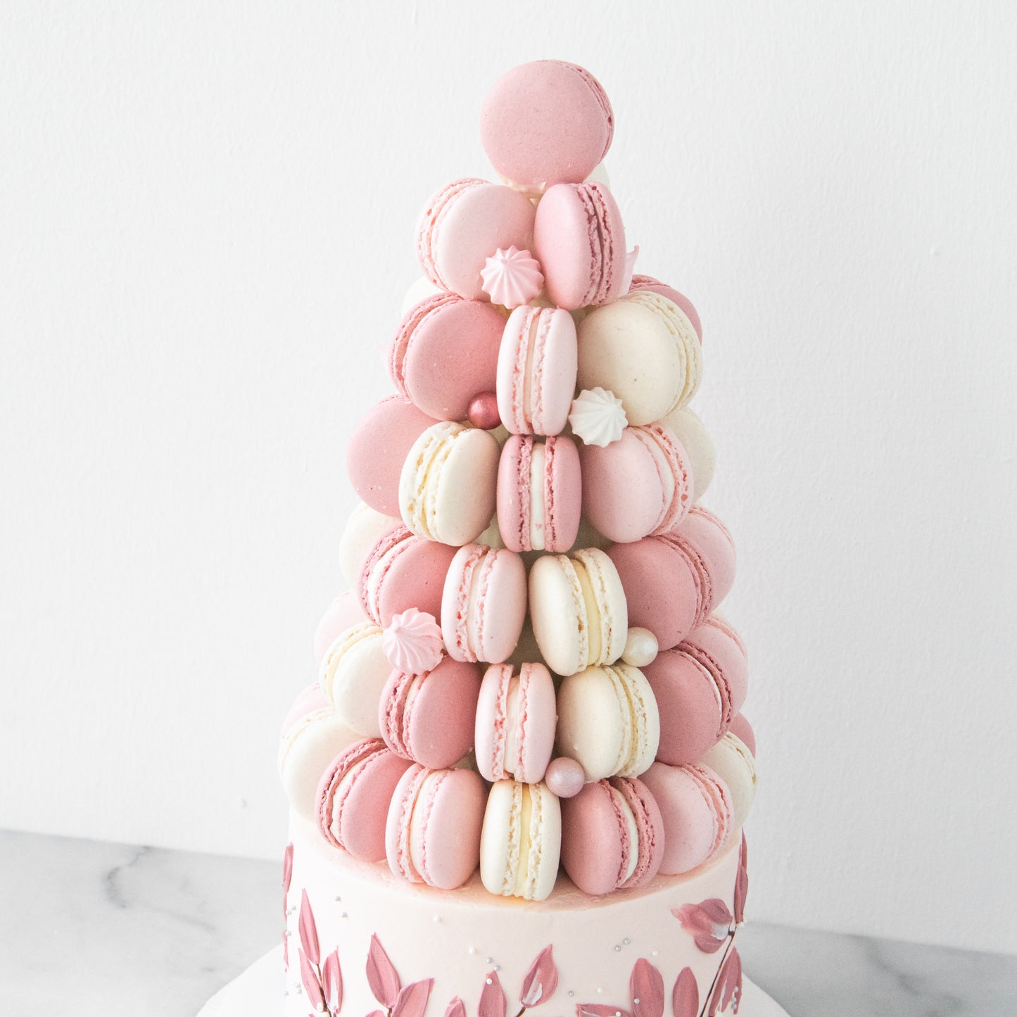 New! | Pink Ombre Macaron Tower Cake In Gift Box | $258 Nett