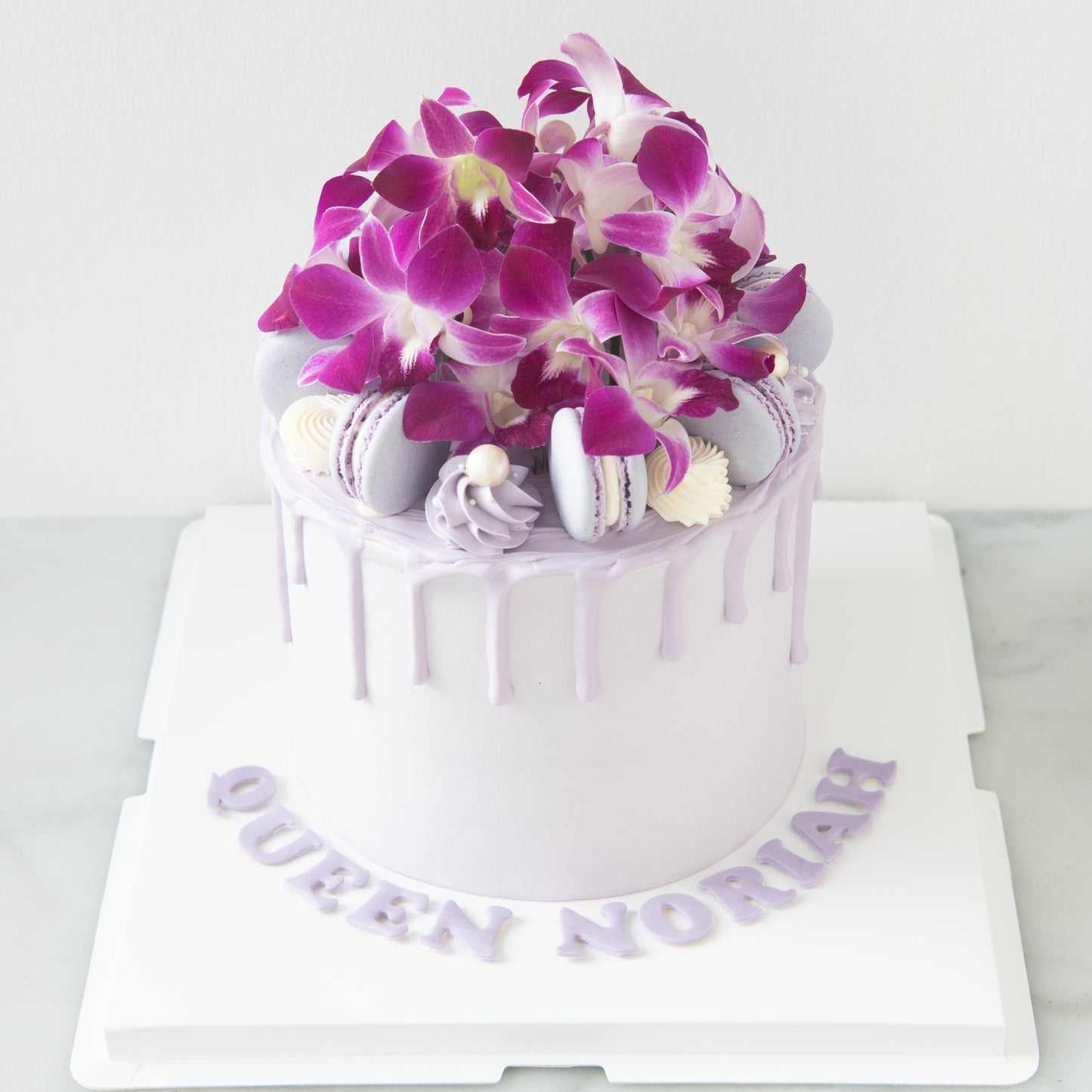 Customized Cake - with Orchid Flower