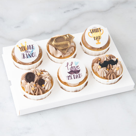 Happy Father's Day 2024! | Cheers to Dad  6pcs Cupcakes In Gift Box | $38.80 Nett