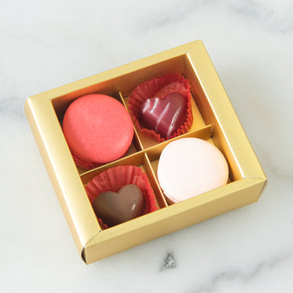 Happy Valentine's Day! | 4in1 Heartfelt Indulgence - Macaron and Chocolate Set | $12.80 Nett