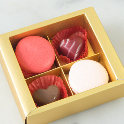 Happy Valentine's Day! | 4in1 Heartfelt Indulgence - Macaron and Chocolate Set | $12.80 Nett