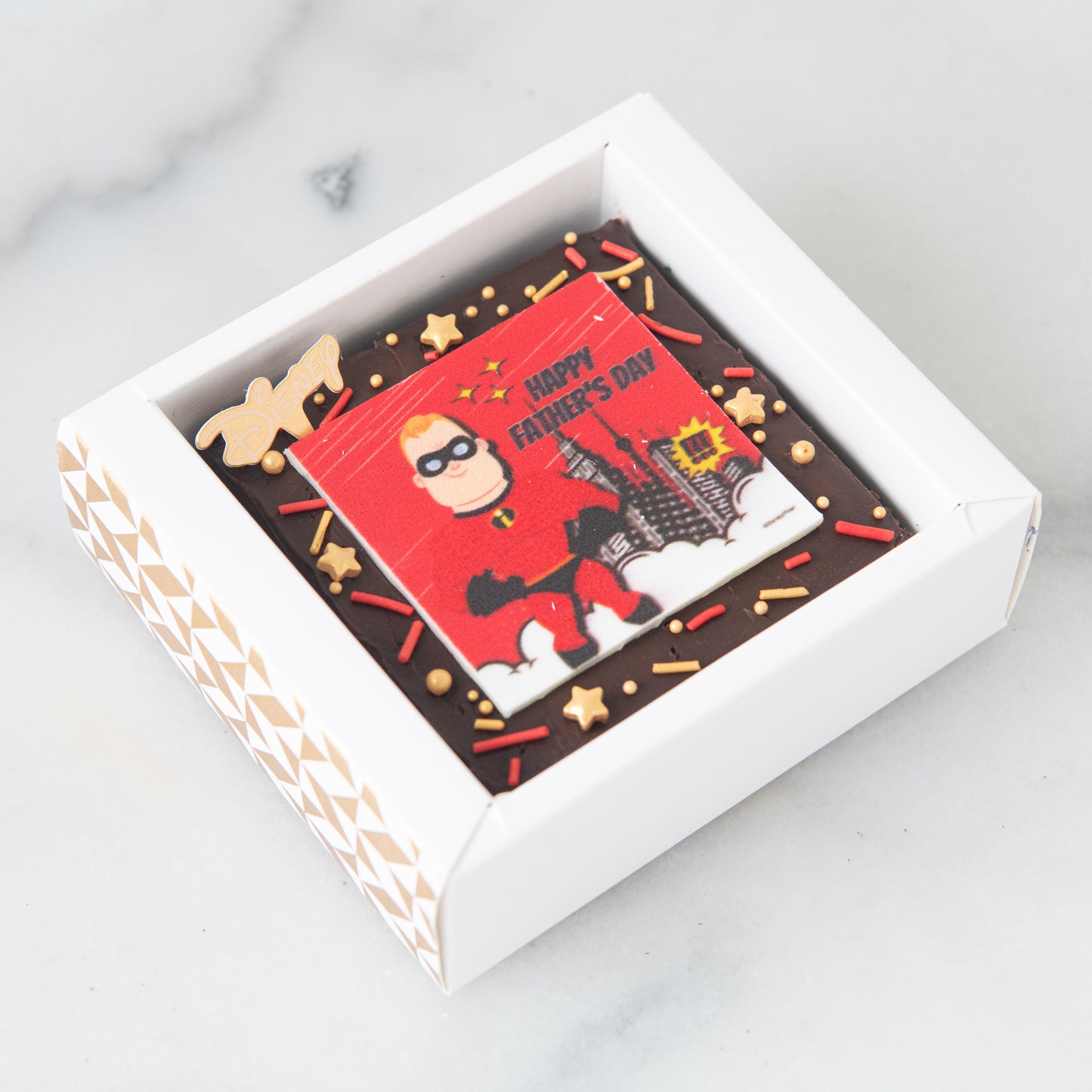 Happy Father's day! | Disney Incredible Dad Petite Brownie 8x8 | $9.80 Nett