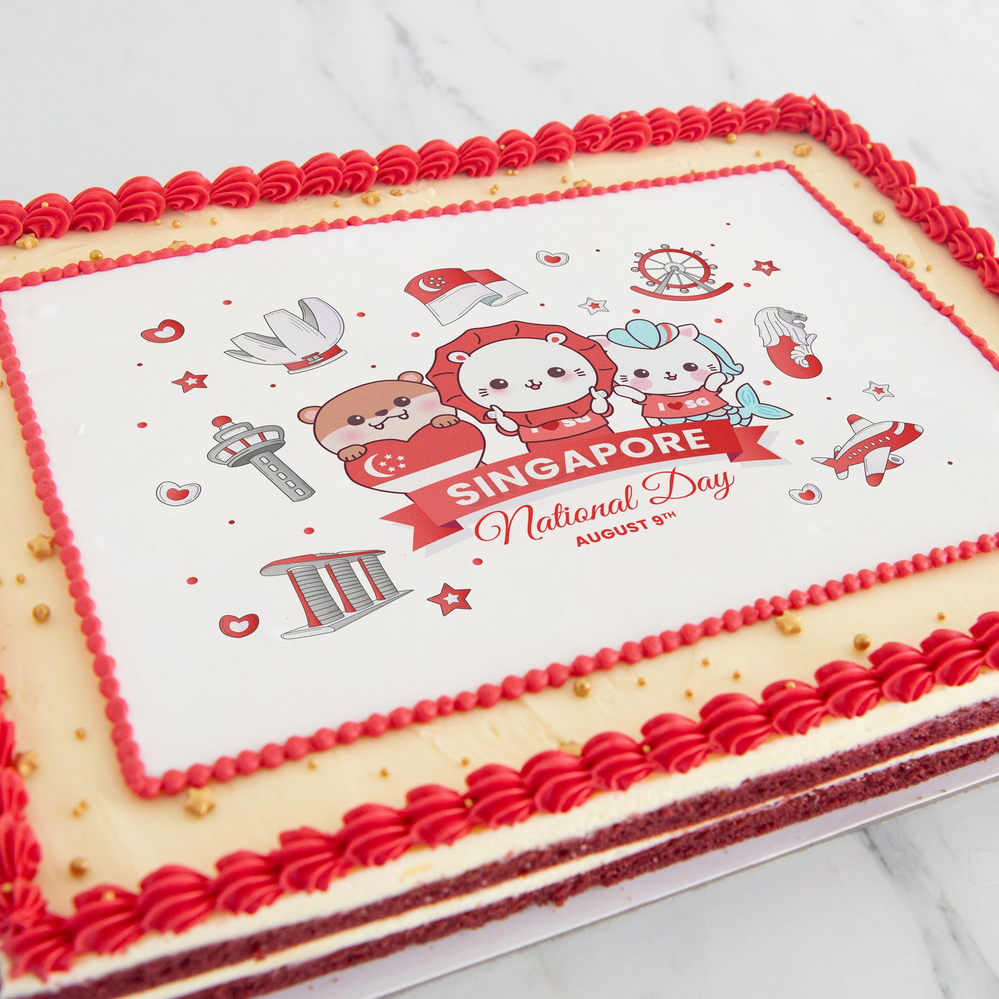Happy National Day | SingaSquad Red Velvet Cake 2.5kg | $228 Nett