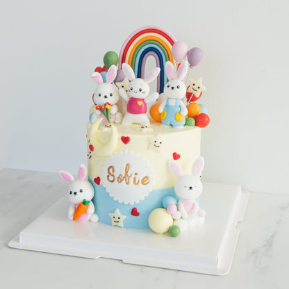 Customized Cake - Cute Little Bunny Family Cake