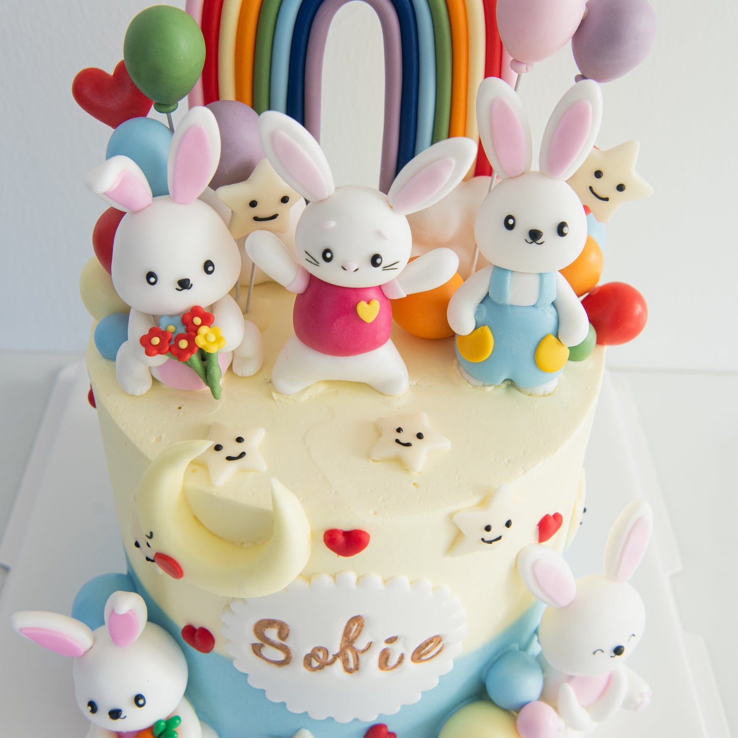 Customized Cake - Cute Little Bunny Family Cake