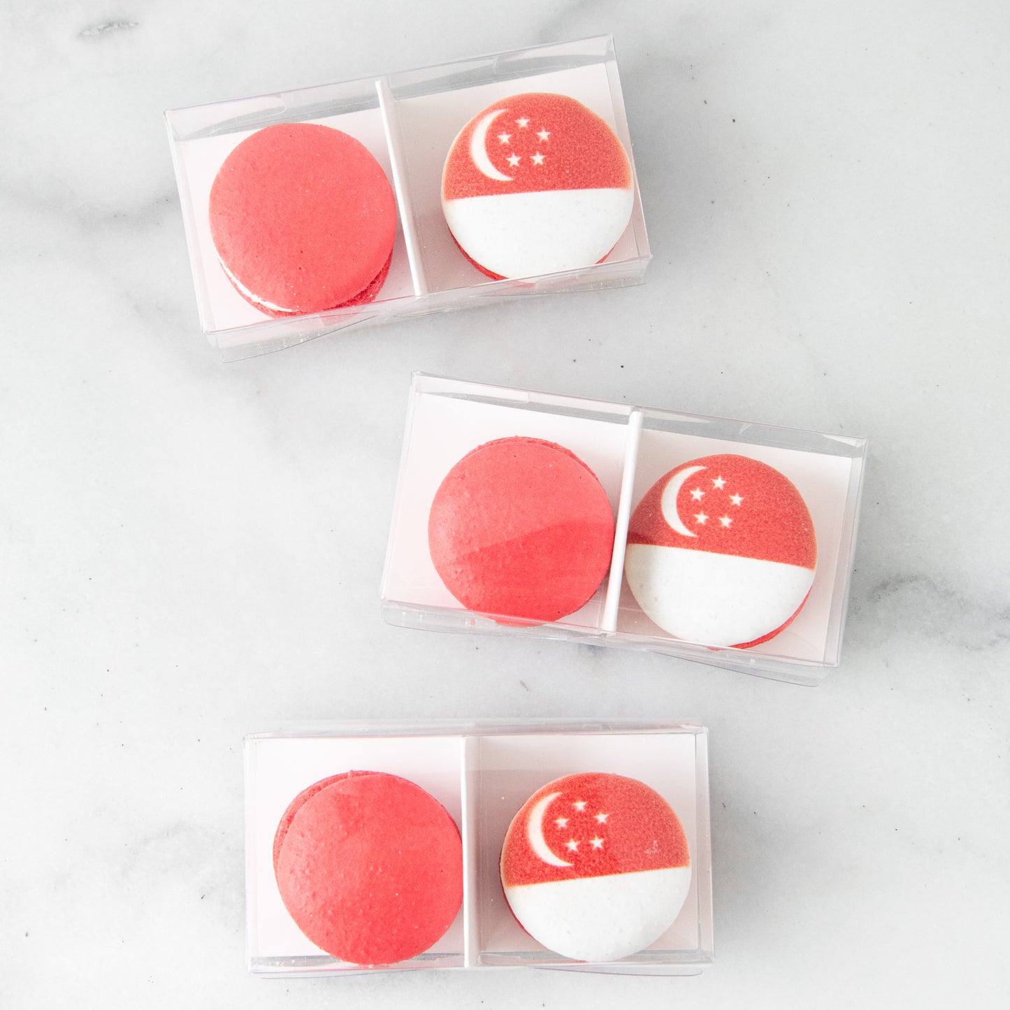 Happy National Day | Red dot & Flag 2in1 Macaron Set | $6.80 Nett