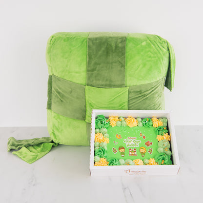 Happy Eid Mubarak! | Abundant Raya Bundle Set | NOM Ketupat Cushion + Aidilfitri Delight Floral Brownie | $86.80 Nett