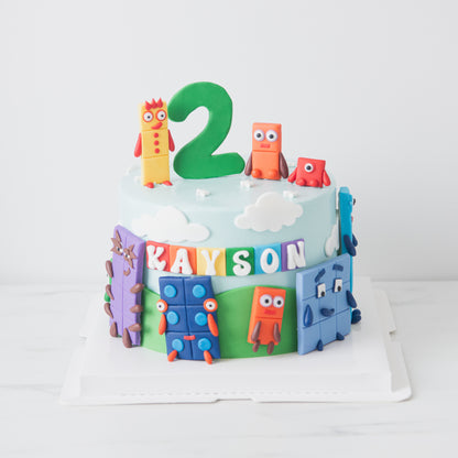 Customized Cake- Number Blocks Cake