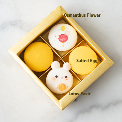 Happy Mid Autumn Festival | 4 pcs macarons in a Gift Box | $12.80 Nett