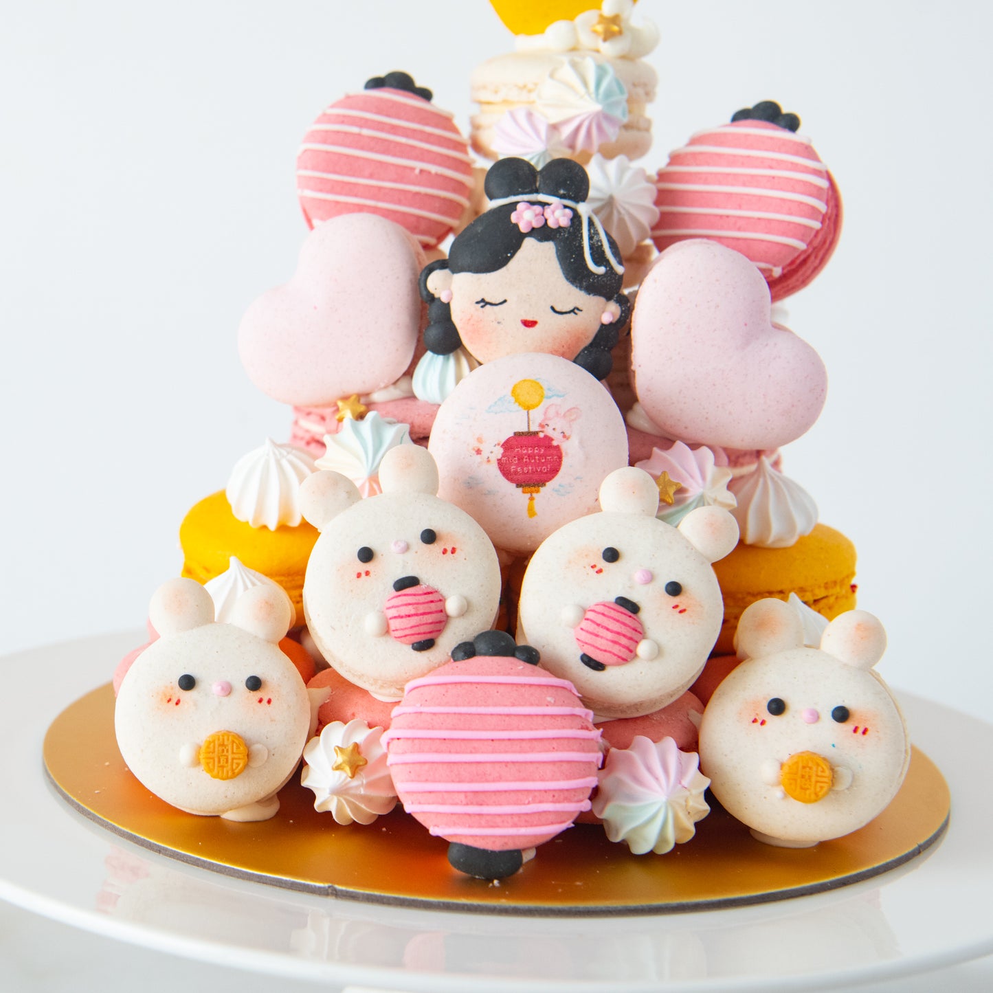 Happy Mid Autumn Festival | Macaron Tower | 42 pcs macarons |  $158 nett