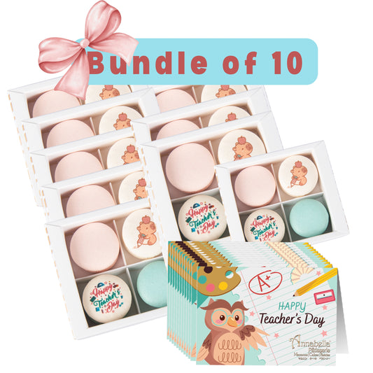 Happy Teacher's Day | Bundle of 10 x 4in1 Printed Teacher Capy Macaron | $100 Nett