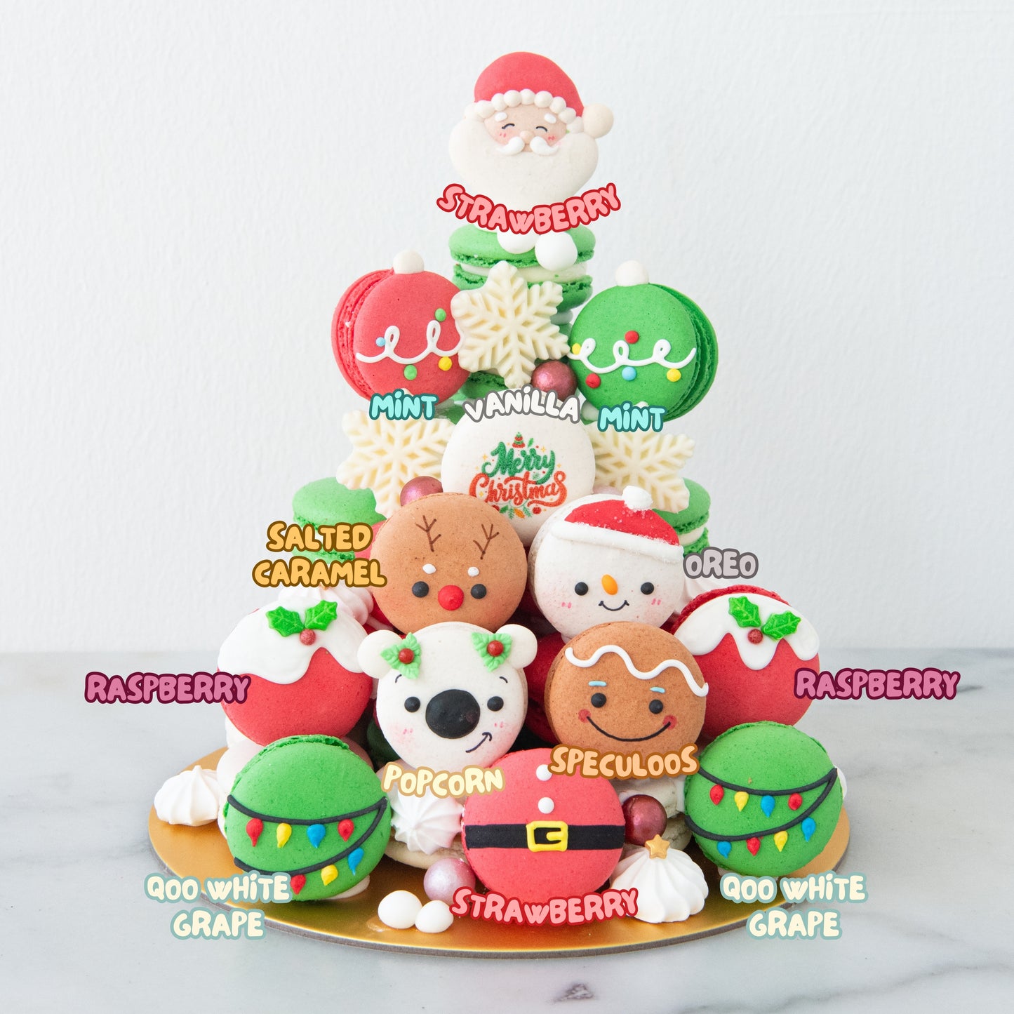 Ho ho ho! Merry Christmas | Santa's Jolly Macaron Tower | $158 Nett