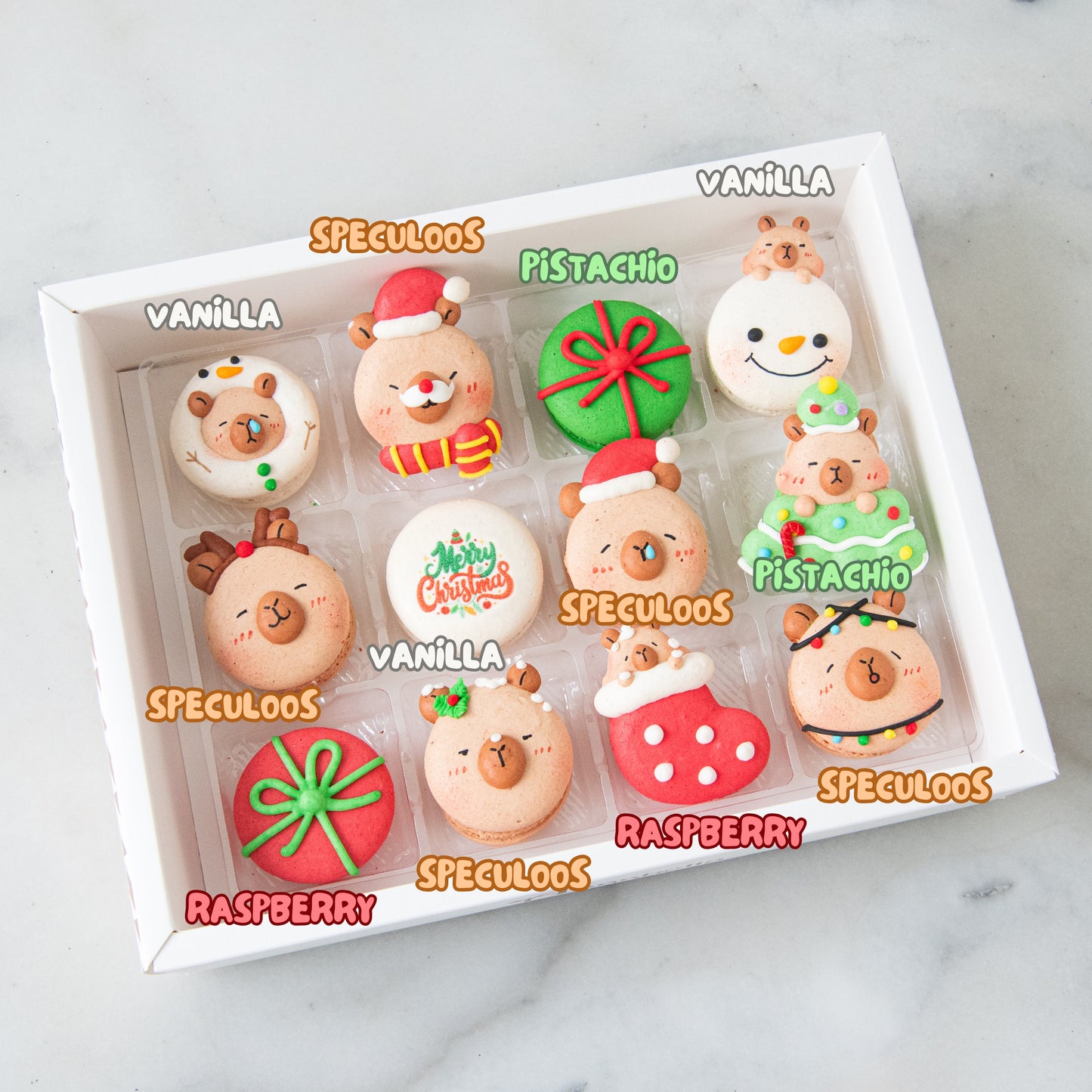 Ho Ho Ho! Merry Christmas | Christmas Capybara 12in1 Macaron Set | $65.80 Nett