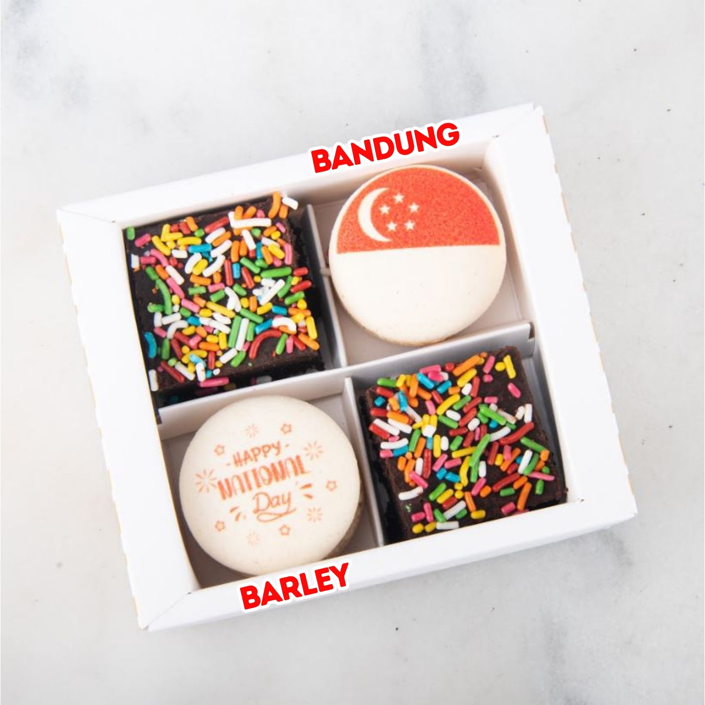 Happy National Day | Red Dot Bites Macaron and Brownie Set | $11.80 Nett