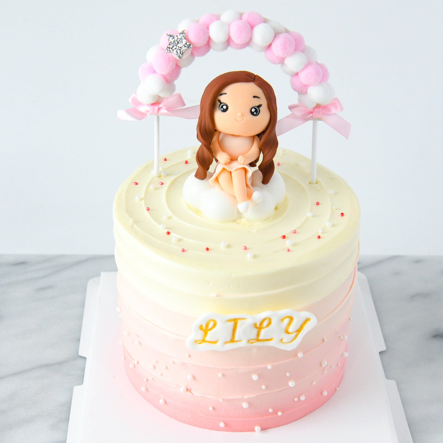 Customized Cake - Sweet Pink Girl