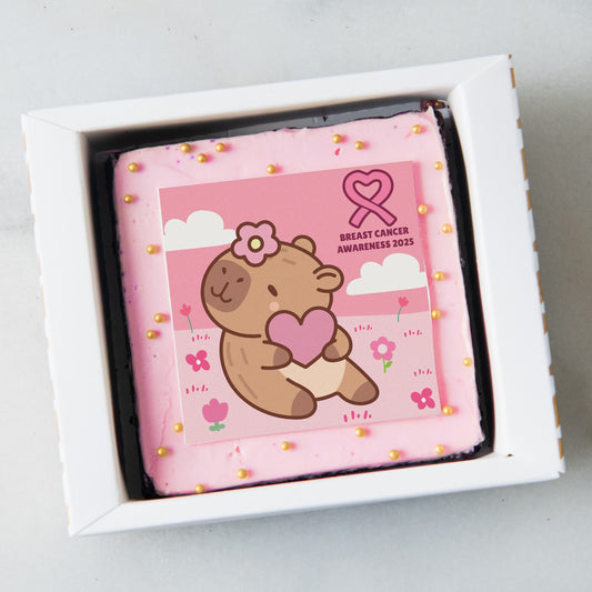 Breast Cancer Capybara Petite Brownie 8x8 |30% of the proceeds from each box goes to the Breast Cancer Foundation| $10.80 Nett