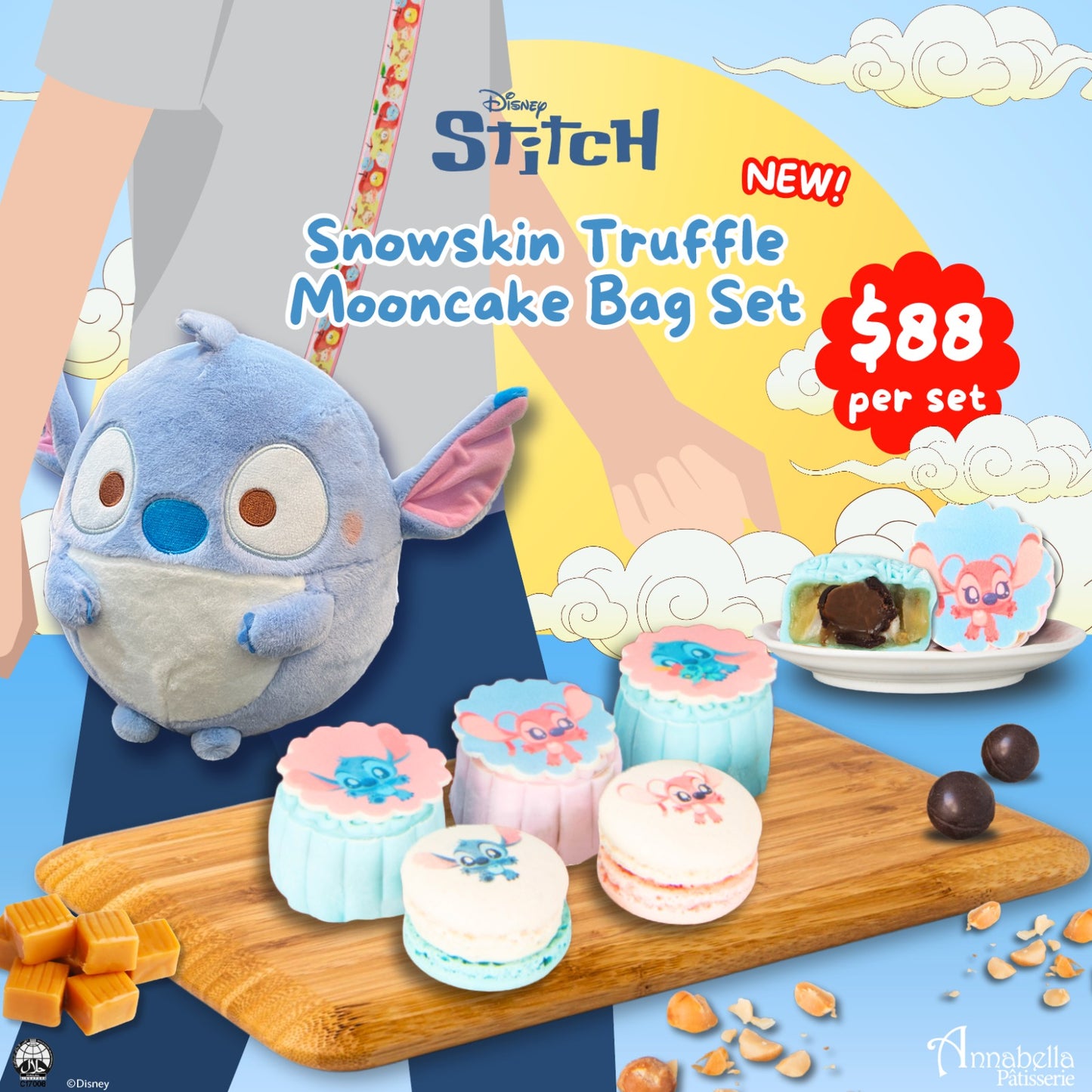 Happy Mid Autumn | Disney Stitch Snowskin Mooncake 3pcs Set