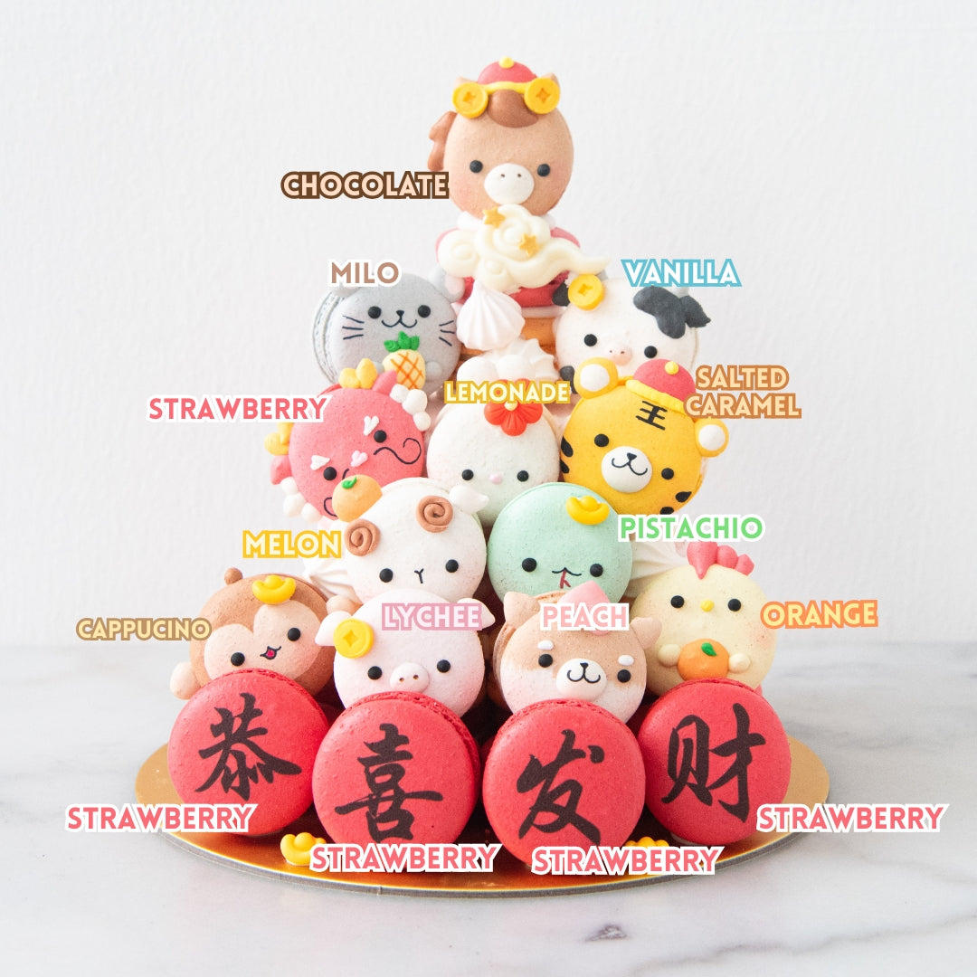 Happy New Year! | Zodiac Macaron Tower In Gift Box | $168 Nett