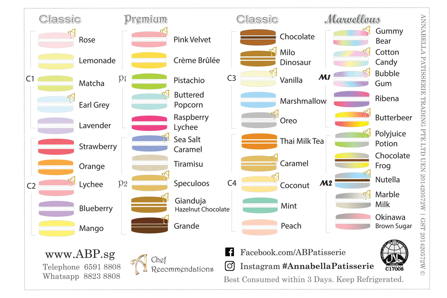4pcs Macarons Door Gift | Choose 4 Classic Flavors