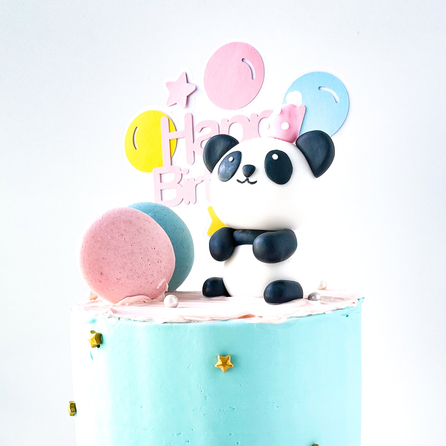 Customized Cake-Panda Cake with macaron
