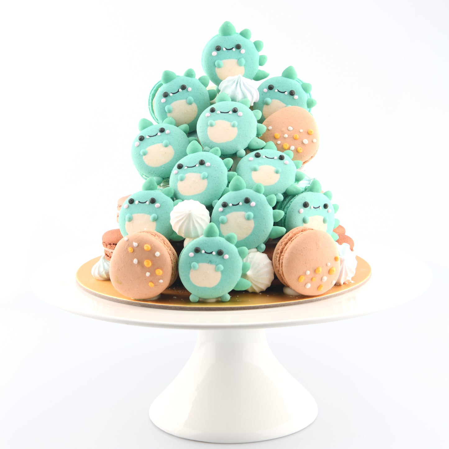 Dinosaur Macaron Tower |  43pcs Macarons Total in a Tower | $138 Only