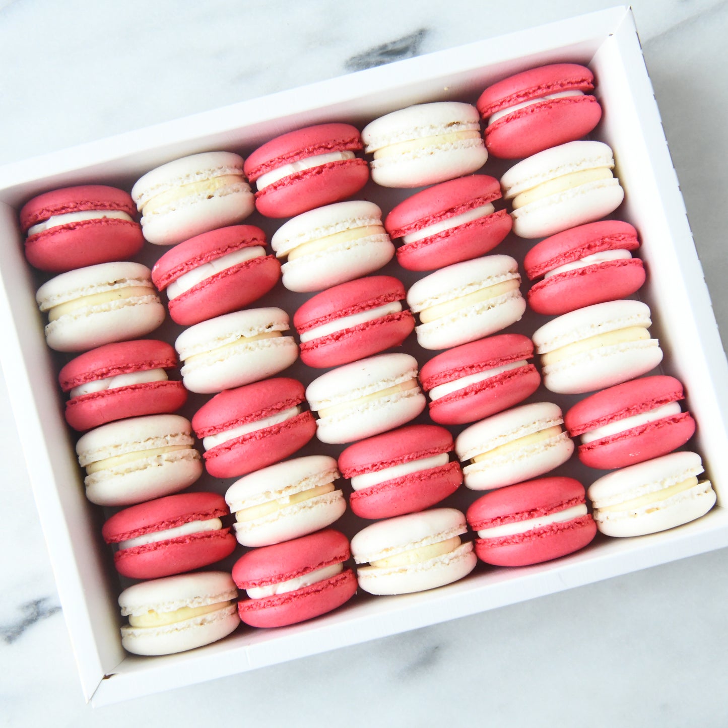 Happy National Day | 30 pieces Red & White Macarons Gift Set | $65.80 nett