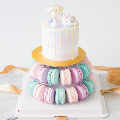 Macaron Cake Tower - Unicorn Cake with 40 pcs macarons - $128 Nett